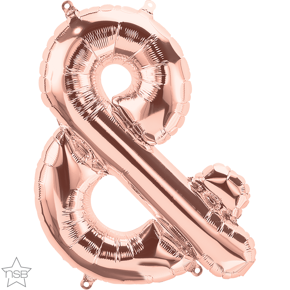 16" Letra Rosa Oro Simbolo Ampersand