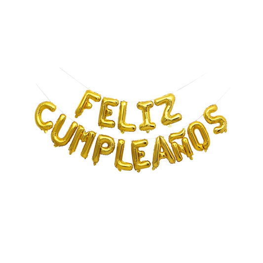 16" Feliz Cumpleanos Oro